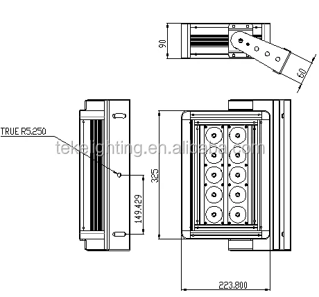 COB LED Source and Aluminum special heat sink 100W led tunnel light