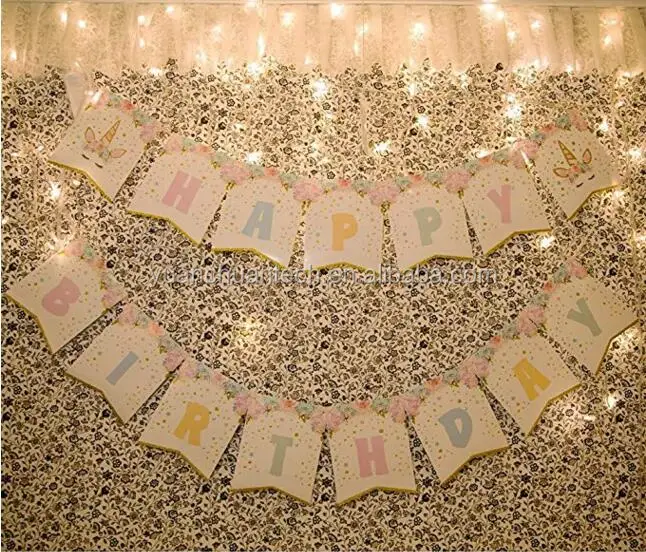 عيد ميلاد سعيد راية قوس قزح يونيكورن حزب زينة ل طيف الخيال الجنية بنات حفلة عيد ميلاد لوازم Buy عيد ميلاد سعيد راية قوس قزح يونيكورن حزب زينة راية