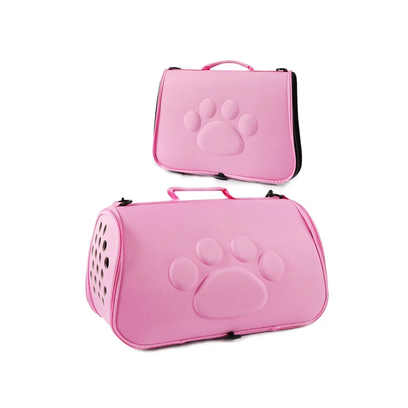 Footprint Design Pink Portable Small Cat Dog Shoulder Bag pet carrier