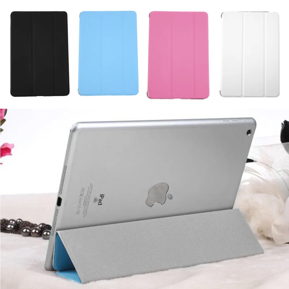 

Ultra Slim Tri-Fold PU Leather Case with Crystal Hard Back Smart Stand Case Cover for iPad mini 1 2 3 7.9 tablet Flip Cover