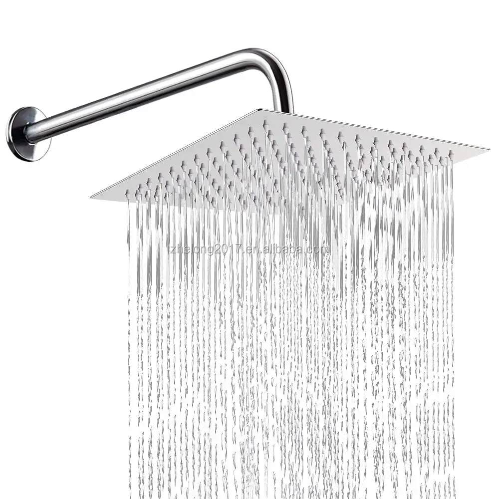 12 Inch Rain Brushed Shower Head 12inch Side 1/16'' Ultra Thin Shower Heads 30 Cm * 30 Cm