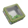 Customized printing square tin box for candy tin packaging with clear window