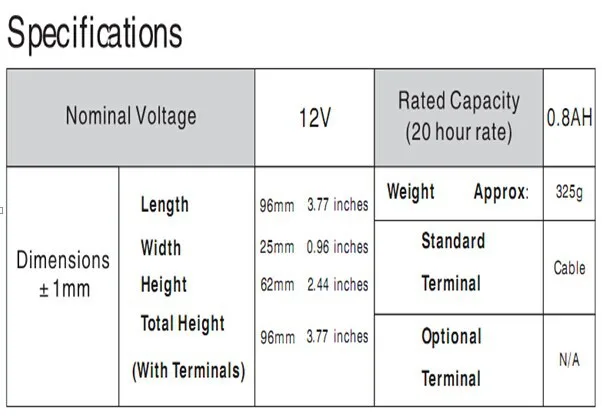 12v0.8ah Rechargeable Battery 6 Fm 0.8 - Buy Deep Cycle 12v 0.8ah ...