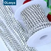 OLeeya Factory Wholesale 1Row Dense Mat Crystal Chain Trimming Close Rhinestone Trim For Bridal