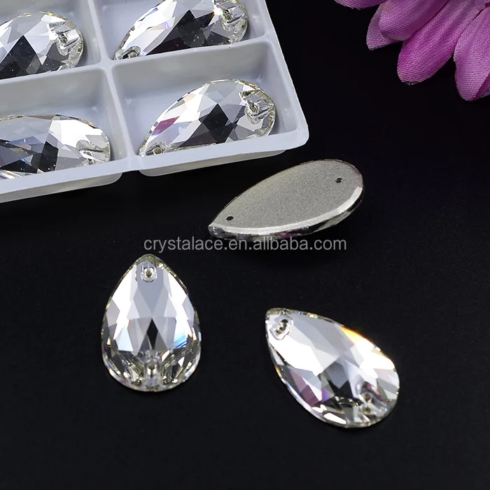 10.5*18mm tear drop crystal AB sew on rhinestone