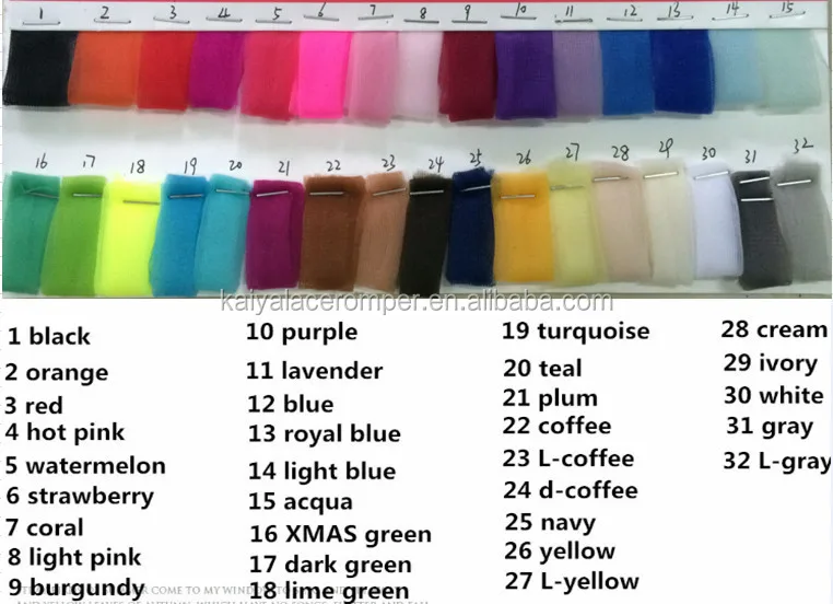 chiffon color chart 