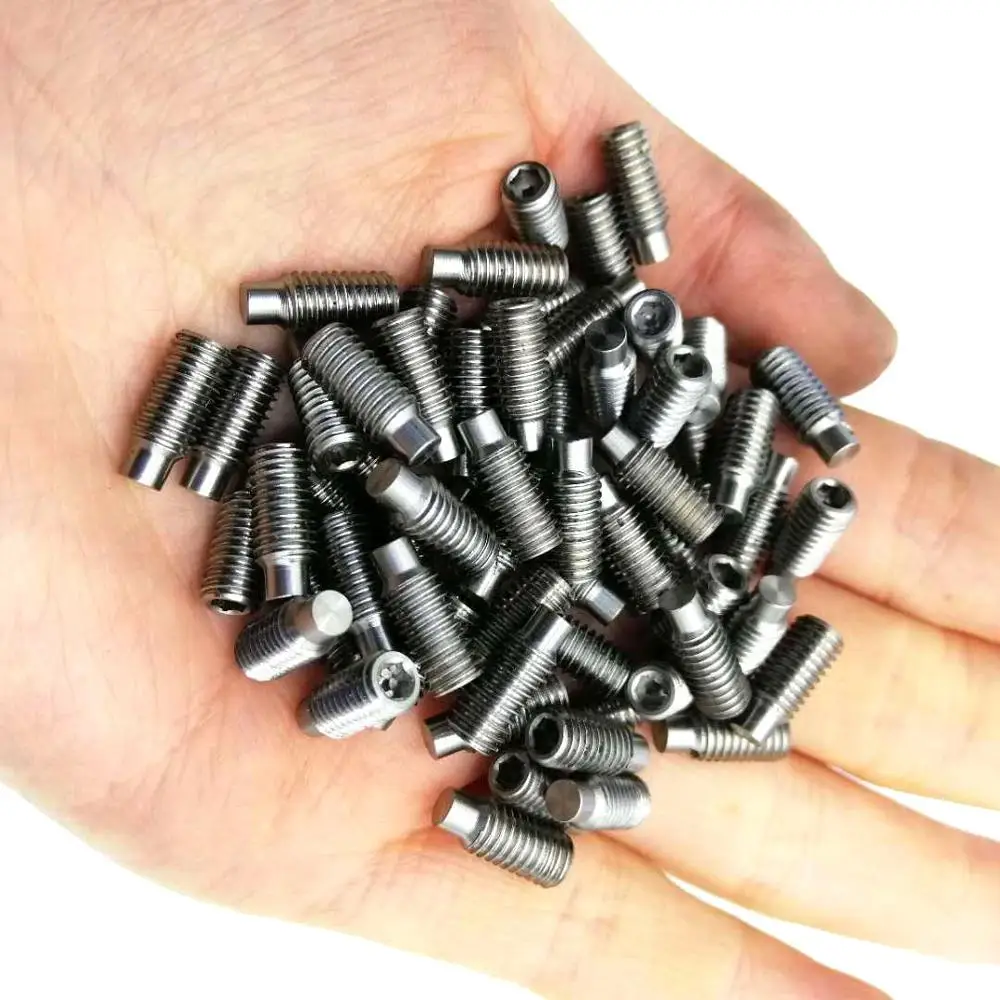 
M5x26 Rainbow titanium alloy hexagon socket set screw dog point with nylon patch 