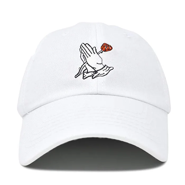 Praying Hands Rosary Dad Hat Plain Baseball Cap Unstructured Caps Fashion Hats 