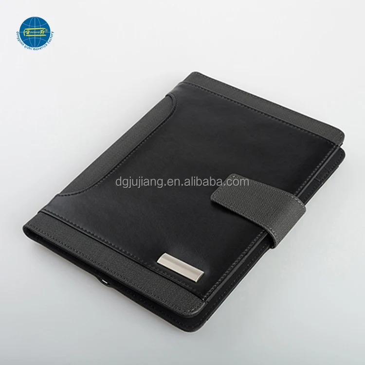 
2017 new design fashion business gift set file folder with power bank 