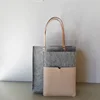 Wholesale Ladies Wool felt handbag with leather handle