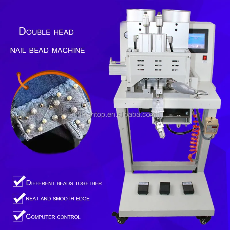 
Double head nail bead attaching machine automatic switch pattern mould 