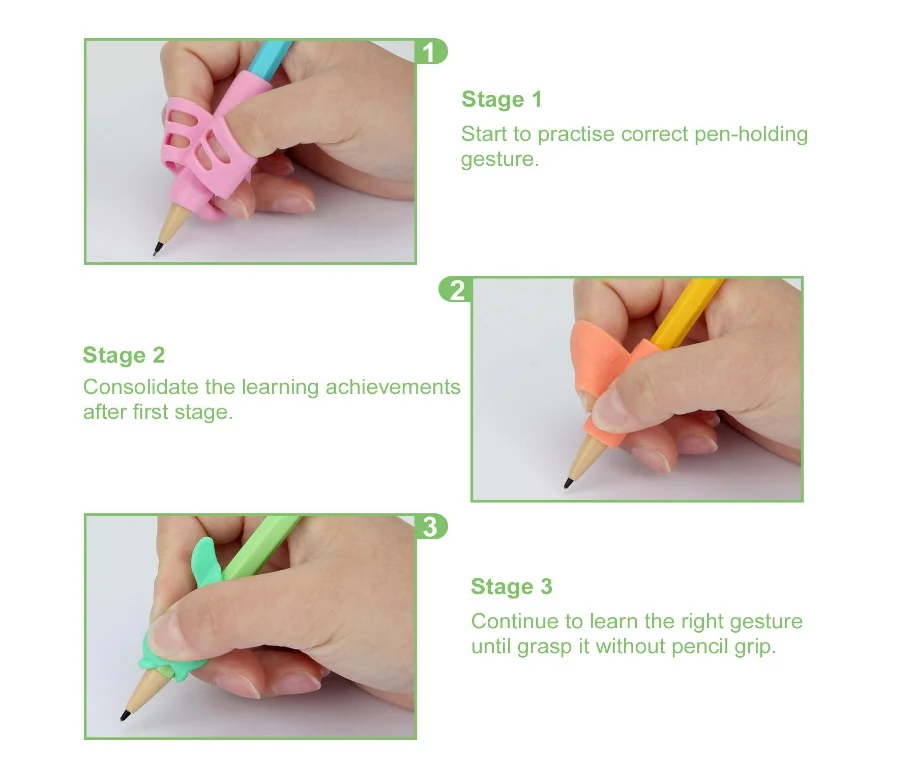 Silicone Pencil Grip Writing Aid Grip Posture Correction Tool Home Storage