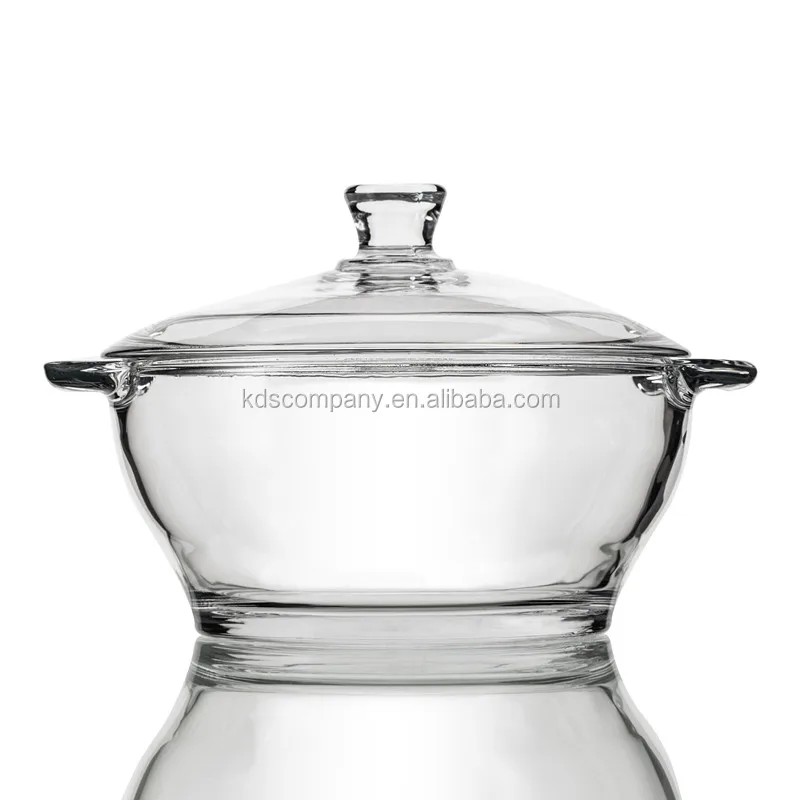 

clear promotion glass soup bowl with lid cover