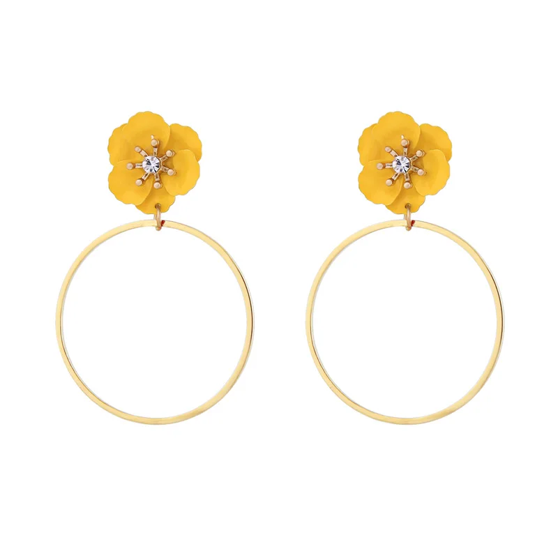 

ed01563c Floral Hoop Earrings Costume Jewelry, N/a
