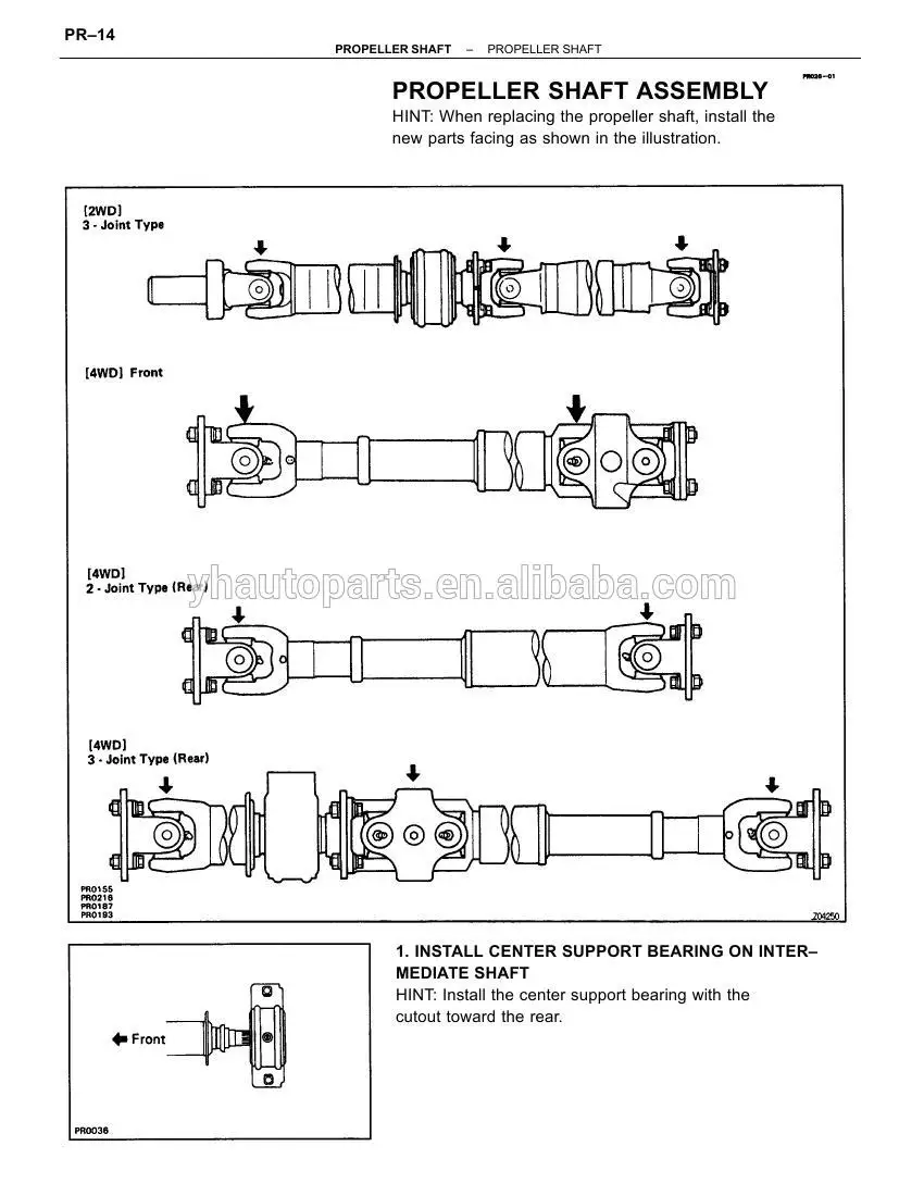 Cardan Shaft Assy Components Drive Shaft Propshaft Transmission