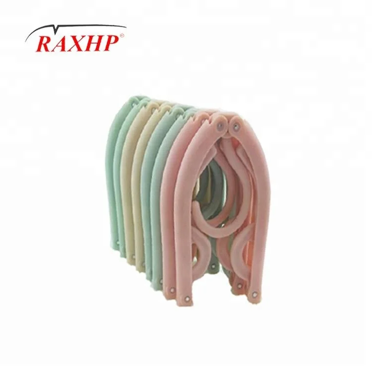 

Travel Laundry Baby Pants Coat Folding Plastic Clothes Hanger, Blue;green;buff;pink