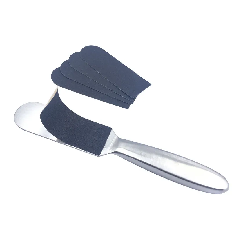 

Professional korea sandpaper replacement callus remover best pedicure stainless steel metal foot file, Stainless steel handle + black sandpaper