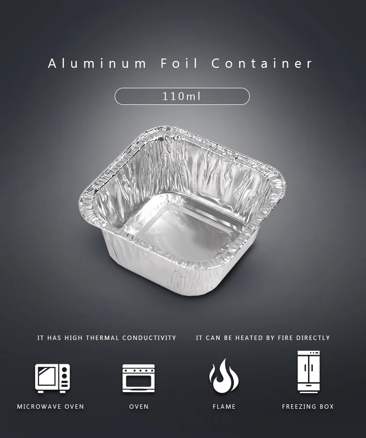 small square disposable aluminum foil cake