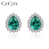 

CZCITY New Gemstone Earring Luxury 925 Sterling Silver Stud Earrings Women's High Jewelry Water Drop Gift for GIrl Wholesale