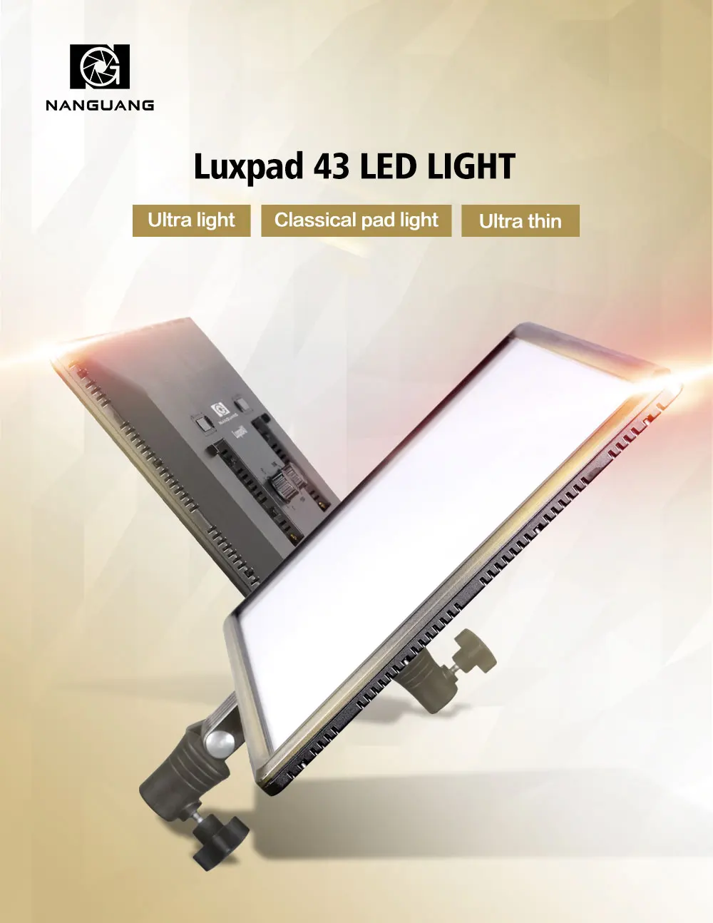 NanGuang CN-LUXPAD43 Bi-color portable and papery Pad soft LED video LIGHT Ra 95