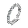 Silver Gold Engagement Wedding Ring 3 mm Round CZ Zirconia Eternity Ring Bands New Jewelry for Women