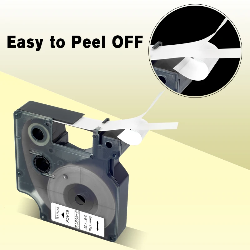 Rouleaux D'étiquettes Dymo - 4 Rouleaux, Référence 40913, Noir Sur Blanc, 9mm X 7m - Pour D1, LabelPoint 100/150