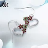 New Design Crystal Women Lover Novelty Christmas Earrings