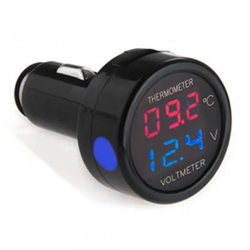 Swiftgood Waterproof Car LED 12-24V Short Circuit Protection Battery Monitor Accurate Digital Display Voltmeter Thermometer 