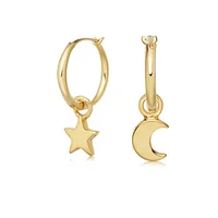 

925 sterling silver jewelry, starlight and moon pendant earrings, silver earring