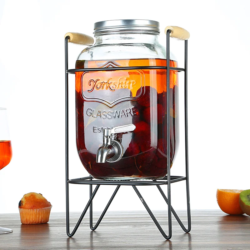 Youcheng Hot Selling 4l 5l 8l Beverage Juice Glass Barrel With Lids Faucet Buy Beverage