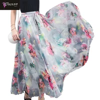 

Butterfly Flower Print Long maxi Chiffon Skirt