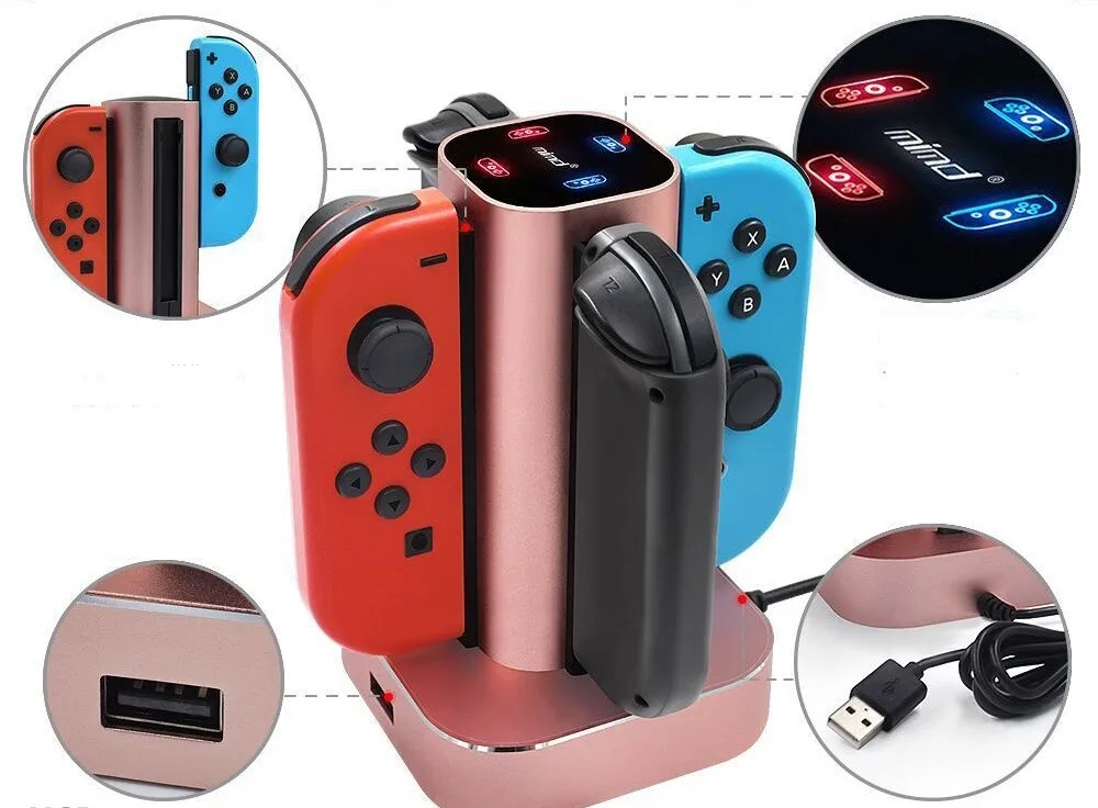 4in1 Aluminum Alloy Usb 5v Battery Charger For Nintendo Switch Controller Buy For Nintendo