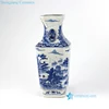 RYUK17-B Lion head handle China country life hand painted Qing Dynasty porcelain vase