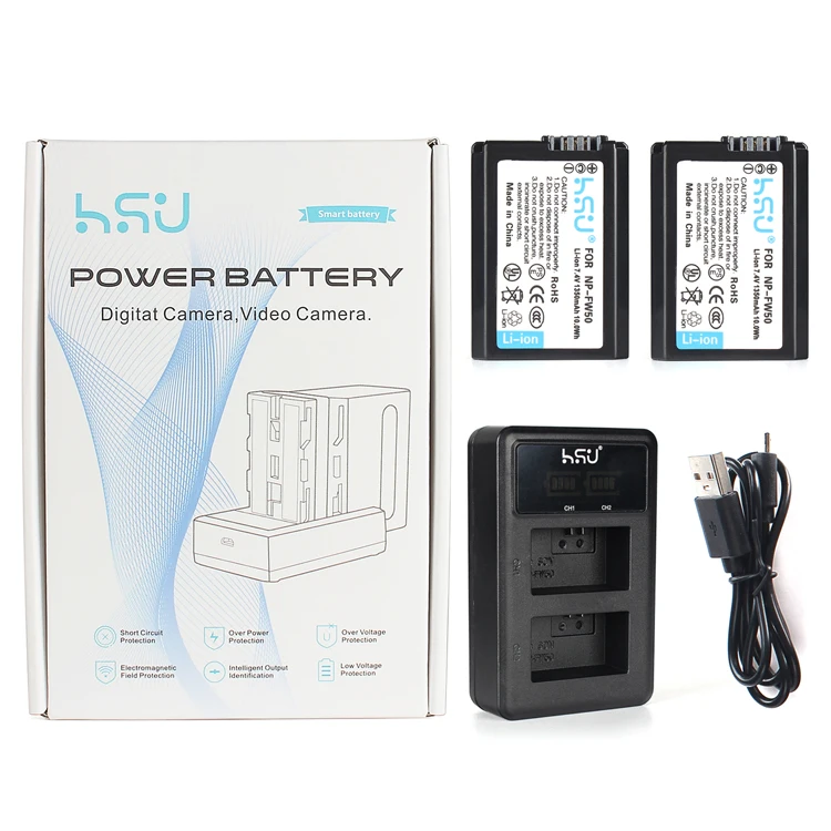 2x NP-FW50 Batteries For Sony Alpha NEX-3 NEX-5 3C 3D 3DW 3K 5K A33 A55 5C 5DB