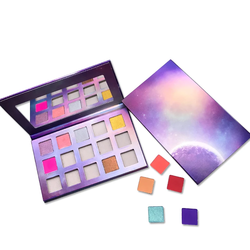

New cosmetics 2019 Paraben Free 15 colors eyeshadow palette private label