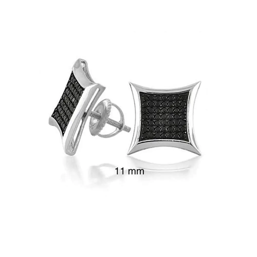 Mens Small Black Stud Earrings Find Get Quotations 925 Silver Micropave Black Kite Cz Stud Mens Earrings 11mm