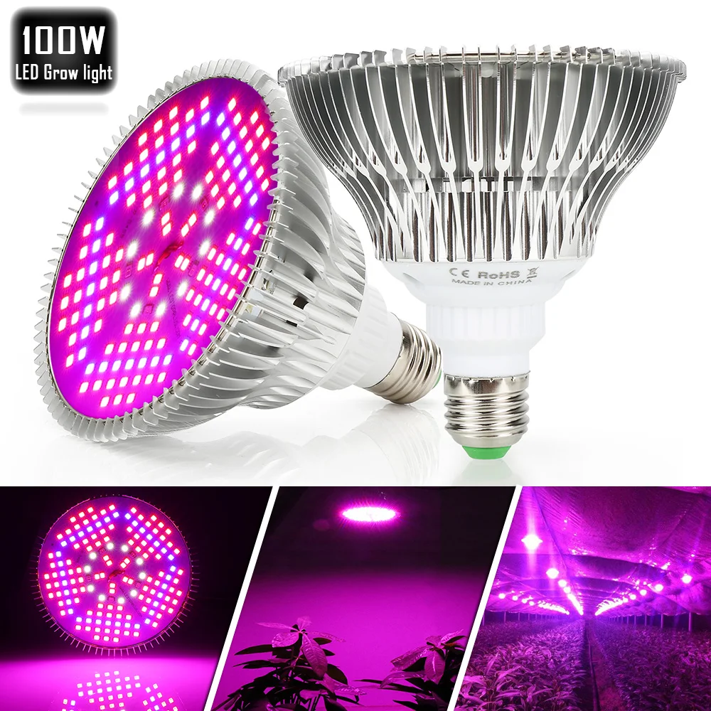 30/50/80W Full Spectrum E27 LED Grow Light Bulb Lamp for Veg Bloom Indoor Plant 