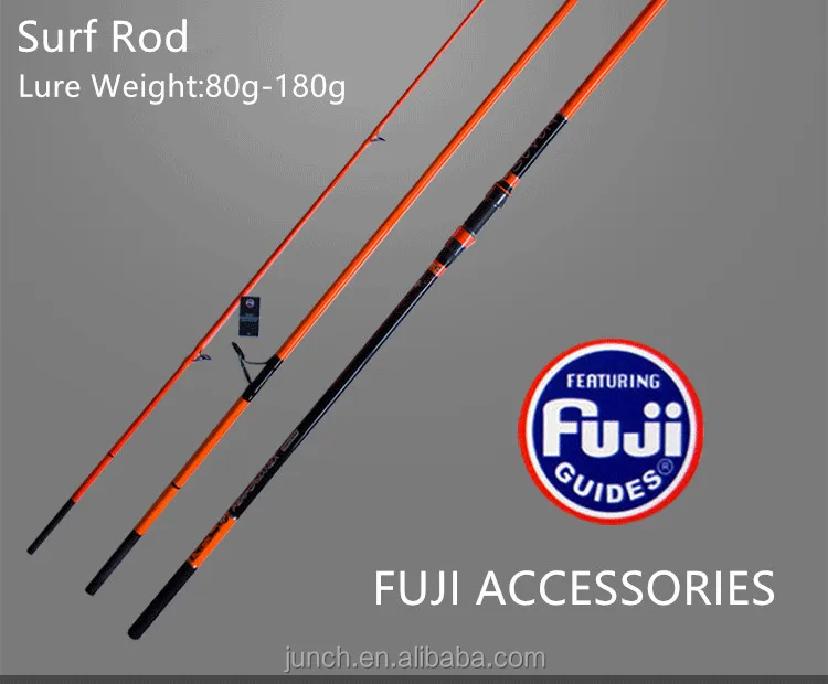 

Wholesale NPC fishing tackle rod 4.2m 3 section CW 80g-1800g high carbon surf casting fishing rod with fuji reel seat and ring, N/a