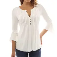 

Korea Style Women Shirts Elegant ruffle long sleeve Tops blouse Solid Casual Loose Shirt blusas femininas blouse
