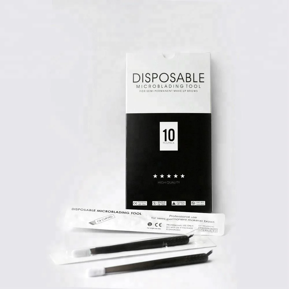

EO Sterilized Black Disposable Microblading Pen with microbrush for eyebrow microblading and ombre brows
