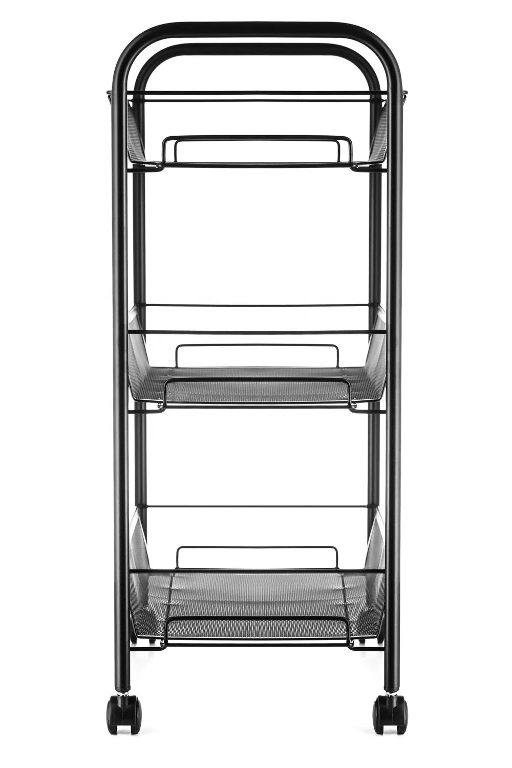 55069b 3tier Rolling Basket Stand Full Metal Mesh Trolley Storage Cart With Wheels For Kitchen