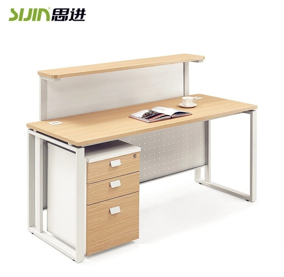 Modern Office Furniture Wooden White Reception Desk And Cash