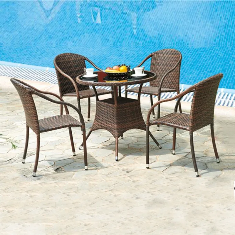 Factory Stackable Wicker Rattan Cafe Table And Chairs For Sale,School Canteen Table And Chairs