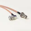 Front Panel Mount TNC Female To Right Angle BNC Male Connector Crimp Type Coaxial Cable Assembly