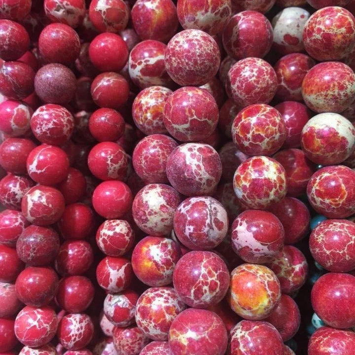 

8mm Round Natural Imperial Jasper Red Stone Beads Cheap Gemstone Loose Beads DIY Jewelry Making