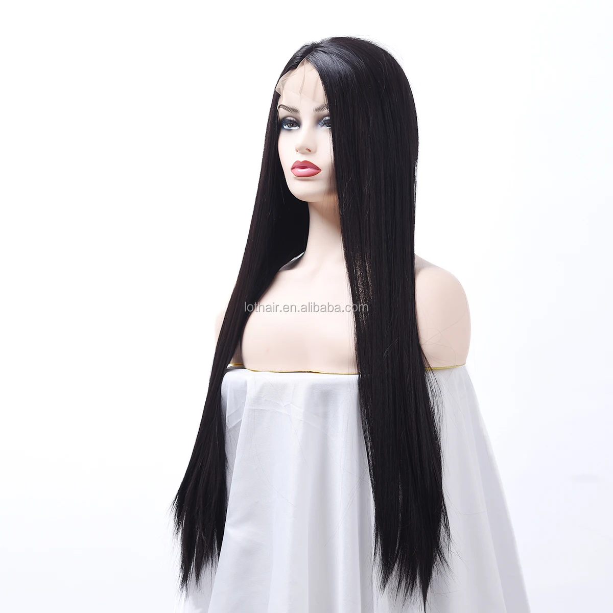 

Synthetic Lace Front Wig Wholesale Long Japan High Temperature Fiber Black Synthetic Wig
