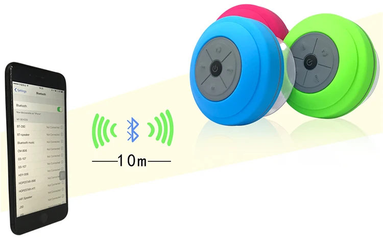 Waterproof bt shower speaker RGB led speaker with suction speaker - ANKUX.COM