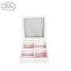 White pink wooden mirror jewelry box