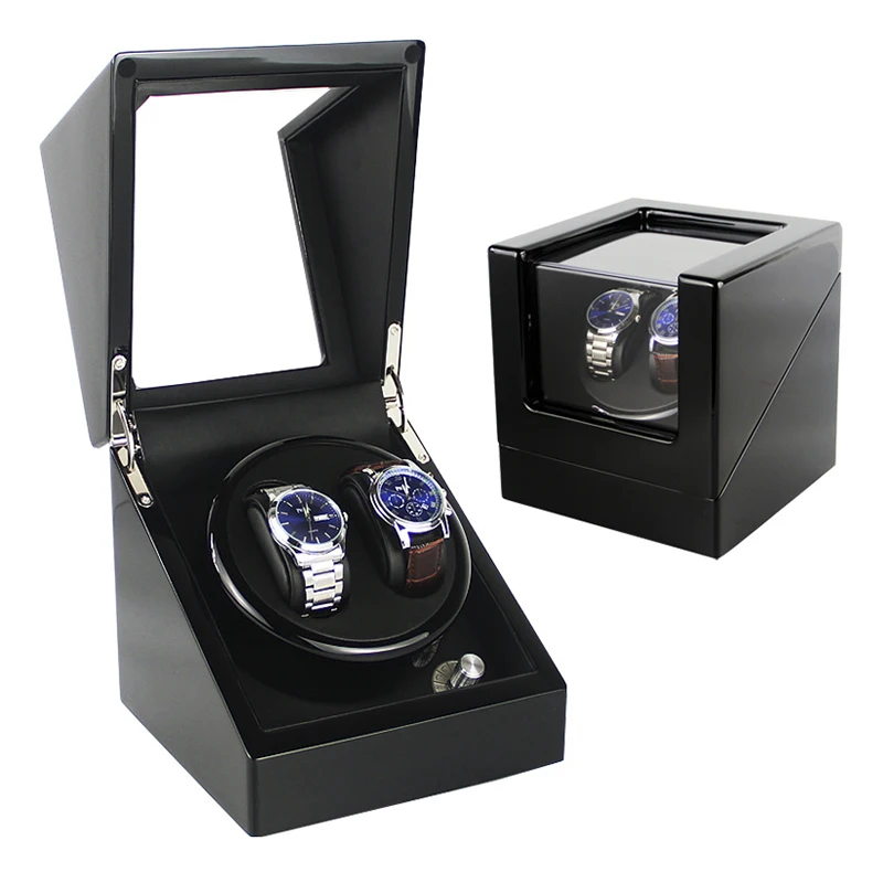 

Wholesale 2 Display Wood Automatic Rotating China Watch Winder Box, Red and black