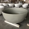 classic design bathroom resin cast stone solid surface tub, grey small round composite freestanding artificial marble bathtub
